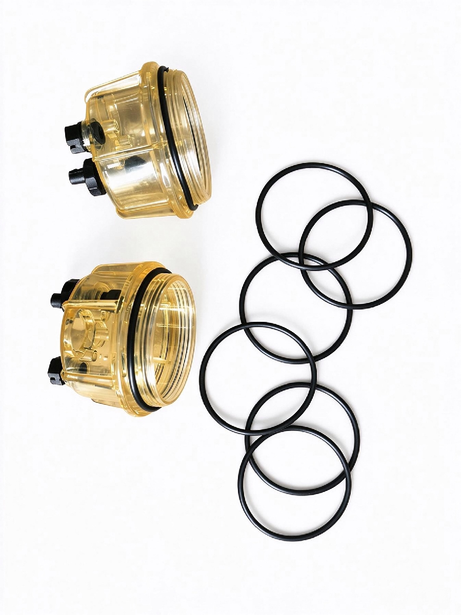 Fuel Water Separator Collection Bowl with O-rings for Excavator & Truck